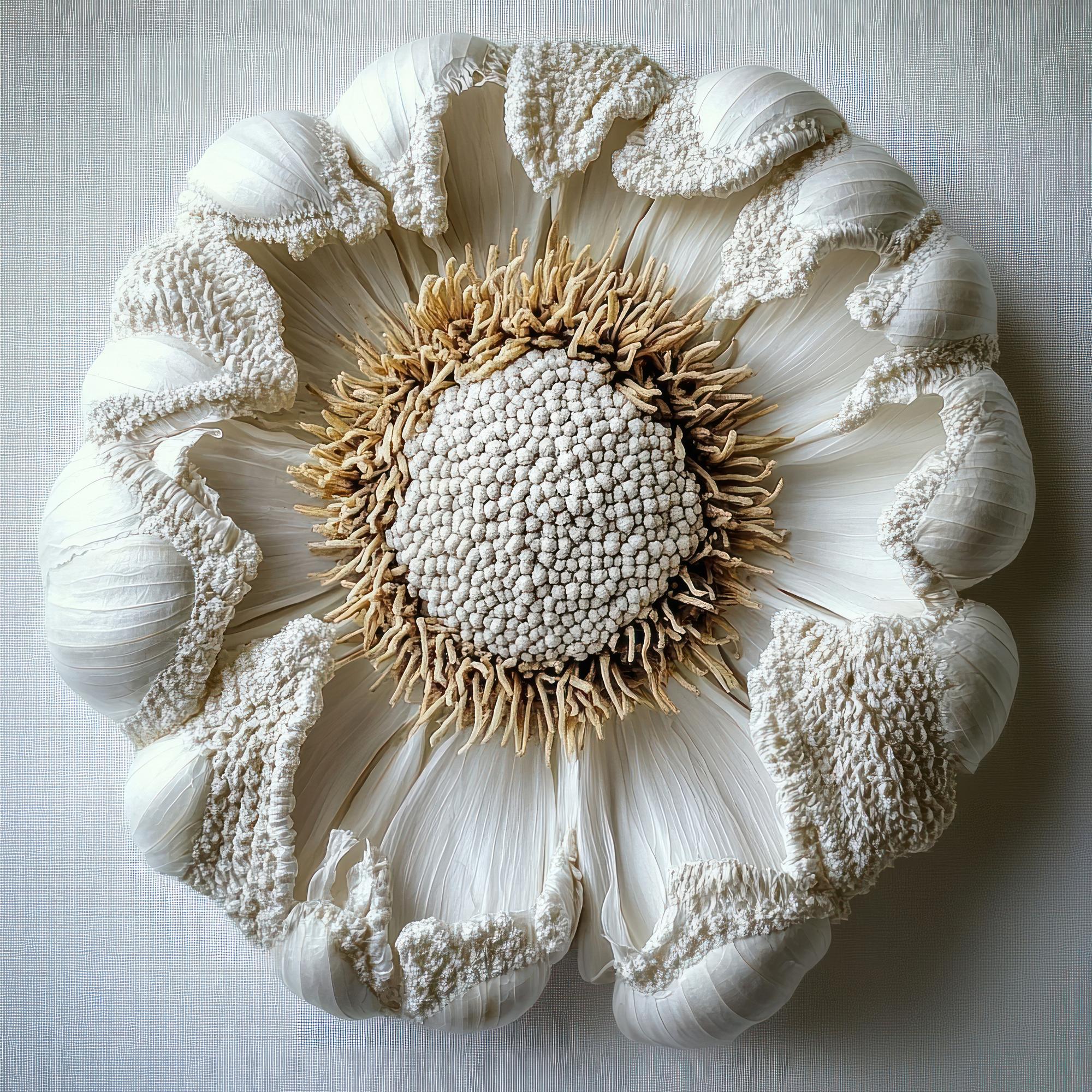 Close-up floral embroidery on cotton